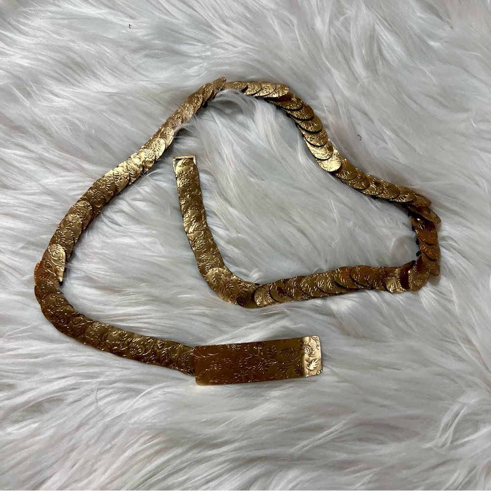 Vintage Metallic Gold Scale Belt